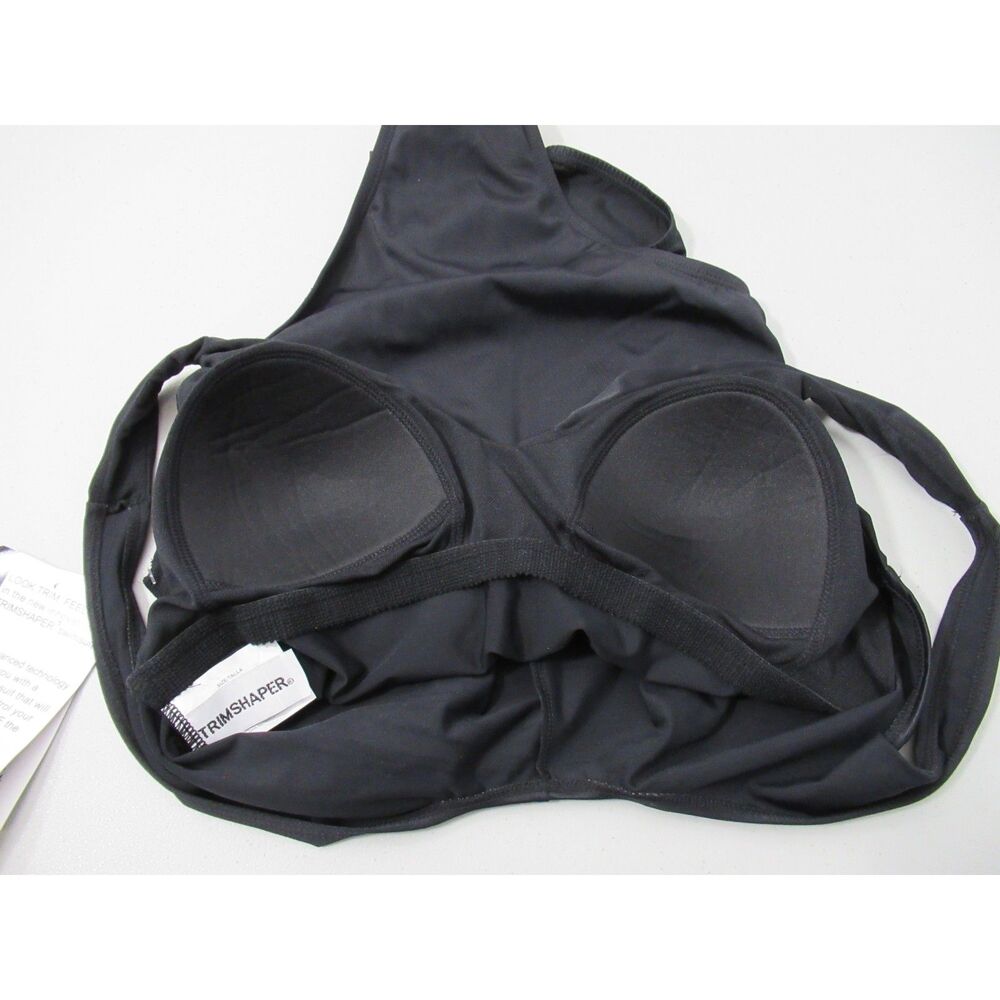 Trimshaper Swimsuit Black w/Purple & Silver Embellishment Size 14 NWT - Picture 7 of 7